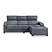 Mueble Sofa con Chaise Longue 3 plazas color gris marengo cheslong chaiselongue...