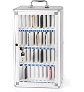 Ozzptuu 36 Slots Aluminum Alloy Pocket Chart Storage Cabinet for Cell Phones,Wall-Mounted with a ...