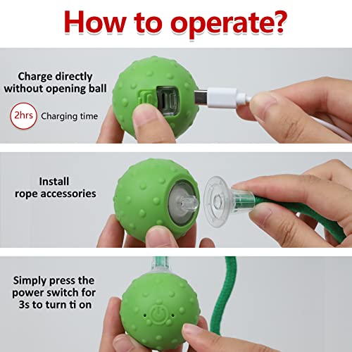 Saolife Interactive Cat Toys Ball, Motion Activated Electric Rolling Ball Toys For Cats/Kitty, Pets Smart Automatic Teaser, Usb Rechargeable #TOP4