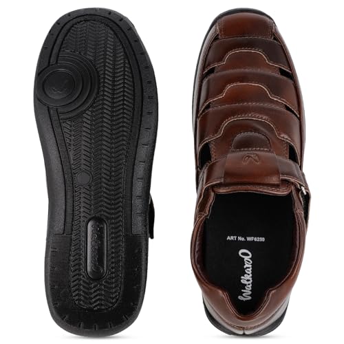 Image of WALKAROO WF6259 Mens Sandals for dailywear and regular use for Indoor & Outdoor - Brown