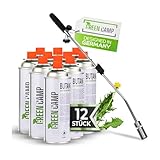 Green Camp® Unkrautvernichter inkl. 12 Gaskartuschen - stabiler...