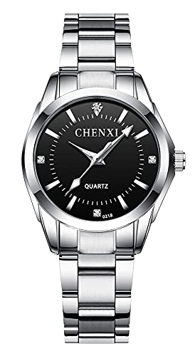 Montre étanche femme avec date lumineuse et cadran noir en acier MASTOP 021