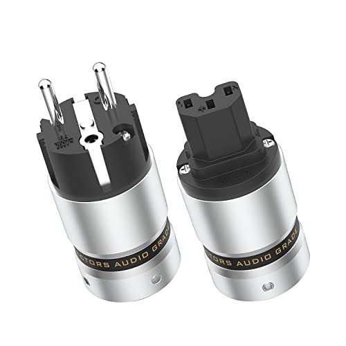 Tertullus 1 para HiFi wtyków Schuko rodowane + złącze IEC do kabli o maksymalnej średnicy zewnętrznej 18 mm (rodowane, P890)