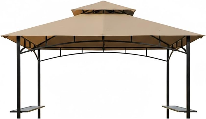 Garden Winds Custom Fit Replacement Canopy Top Cover Compatible with Aldi Gardenline Belavi 8' x 5' Grill Gazebo – Beige