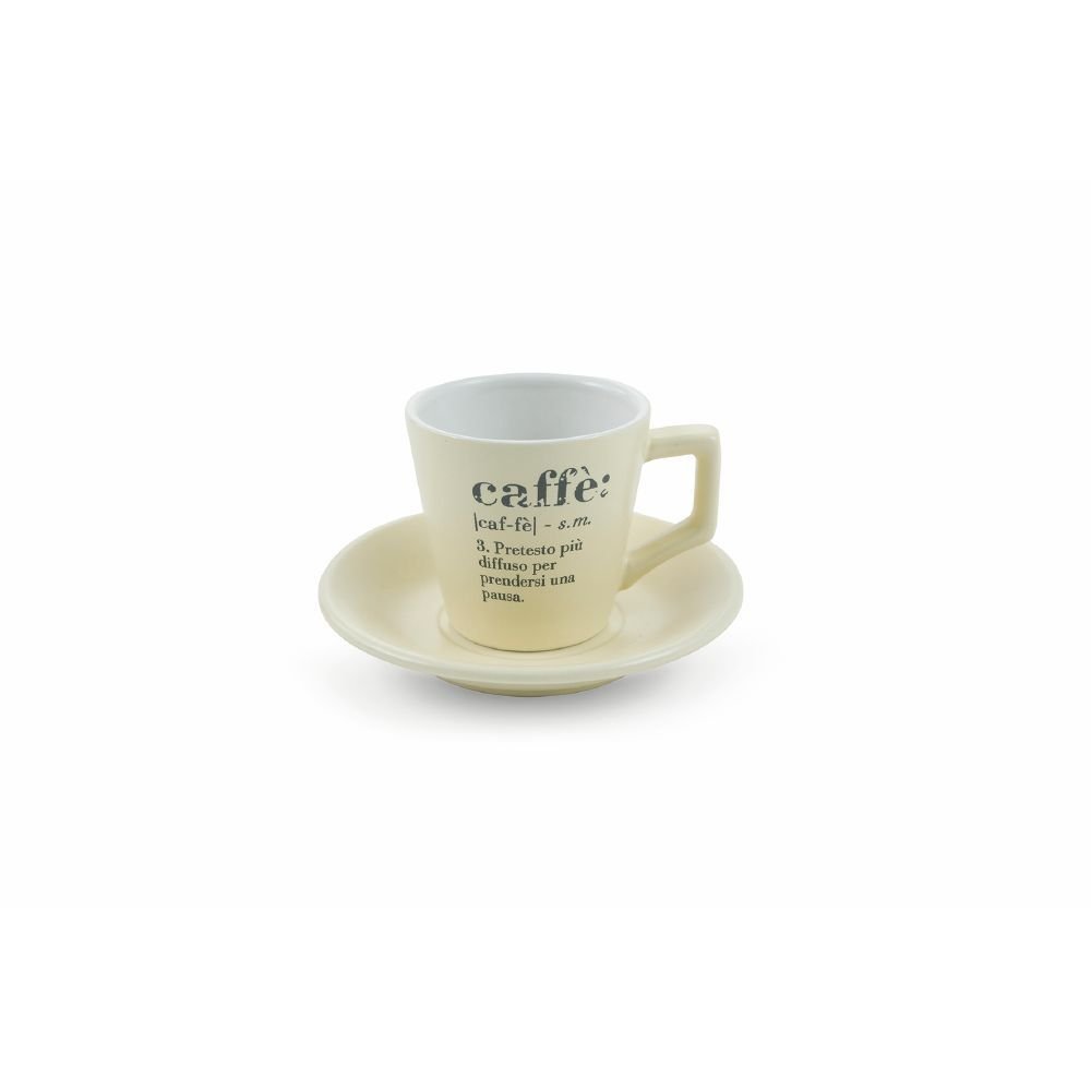 Villa D'Este Victionary Kaffeetassen-Set Porzellan Kaffeebecher mit Untertasse und Aufsteller