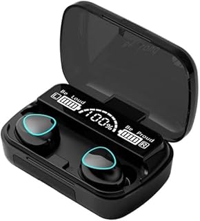 M10 Wireless Earbuds with Bluetooth 5.1, IPX7 Waterproof, 9D Stereo Sound, Wireless Charging Case, 6H Playtime, Black