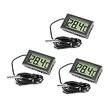 Termómetro LCD, Termómetro Digital con Sonda Externa para Refrigeradores, Congeladores, Acuarios, Temperatura del Agua 3 Piezas