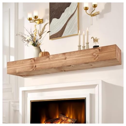 31+ Creative Wood Stove Ideas for Cozy Homes 6 LXWZHK Fireplace Mantel Shelf, 72" Wooden Floating Shelf for Over Fireplace, Wall-Mounted Mantel Shelves, Decorative Mantels, Rustic Floating Mantels Shelves, Oak Color