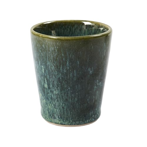 HOME DECO FACTORY - KA0431, Gobelet Expresso Elia 9Cl en céramique Durable, Design Moderne et élégant, Conçu pour café, thé ou Chocolat Chaud, Facile à Nettoyer, Vert et Noir