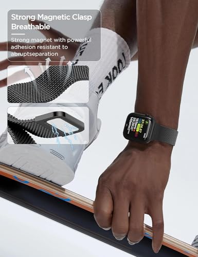 ORRLBB Pulseira patenteada compatível com Apple Watch séries 10, 9, 8, 7, 6, 5, 4, 3, SE2 SE, Ultra2