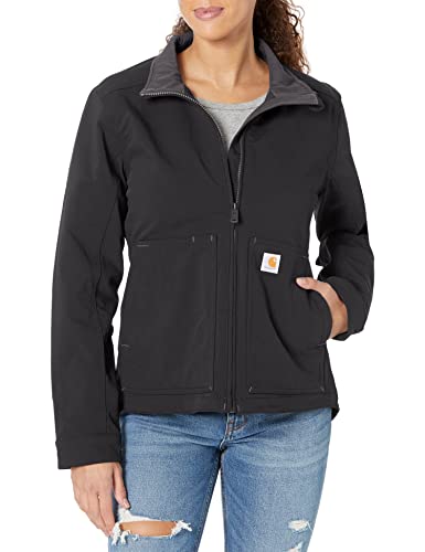 Carhartt Jaqueta feminina de softshell leve e folgada Super Dux, Preto, XXG
