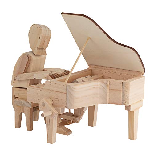 Preisvergleich Produktbild TIMBERKITS Automata Musician Pianist Mechanisches Holzpuzzle-Modellbausatz, Holz