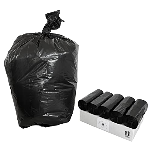 Top Knot Bags 55 Gallon Garbage Trash Bag 38X58" 1.2 Mil Black 100 Count Can Liner Bulk 56 Gallon 57 Gallon 58 Gallon 59 Gallon 60 Gallon 55-60 Gallon Made In Usa #TOP13