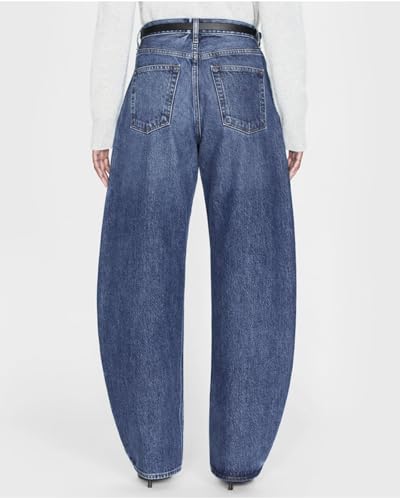 Women's Barrel Jeans High Rise Wide Leg Tapered Jeans Baggy Boyfriend Pants with Pockets4