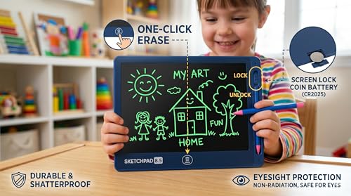 Image of 8.5 Inch LCD Writing Tablet | Digital Drawing Pad for Kids & Adults | Erasable E-Writer Board with Stylus | Paperless Writing Tablet for Study, Office & Home