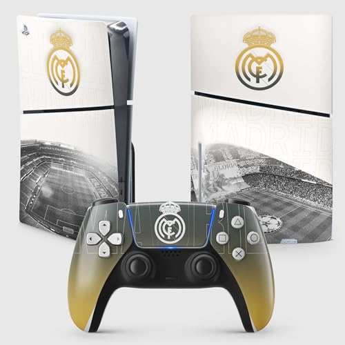 Sticker PS5 Foot, Pegatina para Consola y Mando, Edición Slim Disque, Skin Madrid (1 Mando)