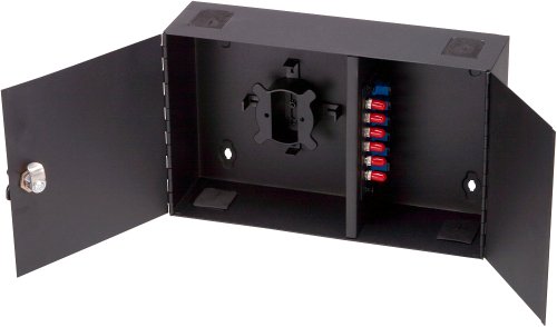 Allen Tel Products GB212 2 Adapter Panel Capacity, 24 Fiber Capacity, 13-Inch Width By 3.5-Inch Depth By 8-Inch Height Wall Mount Fiber Optic Cabinet , Black