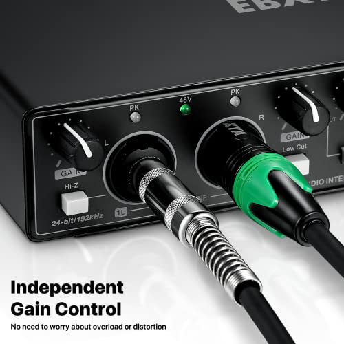 Ebxya 2X2 Usb Audio Interface For Recording, Streaming And Podcasting, 24Bit/196Khz High-Fidelity, Studio Quality Audio Interface For Guitarist, Vocalist, Podcaster Or Producer #TOP3