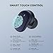 HTC True Wireless Bluetooth Earbuds 9 Bluetooth 5.3, in-Ear Earphones Transparent Case Design with Wireless Charging Fuction, 24Hour Playtime/Game Modes/Built-in Mic/Touch Control -Black