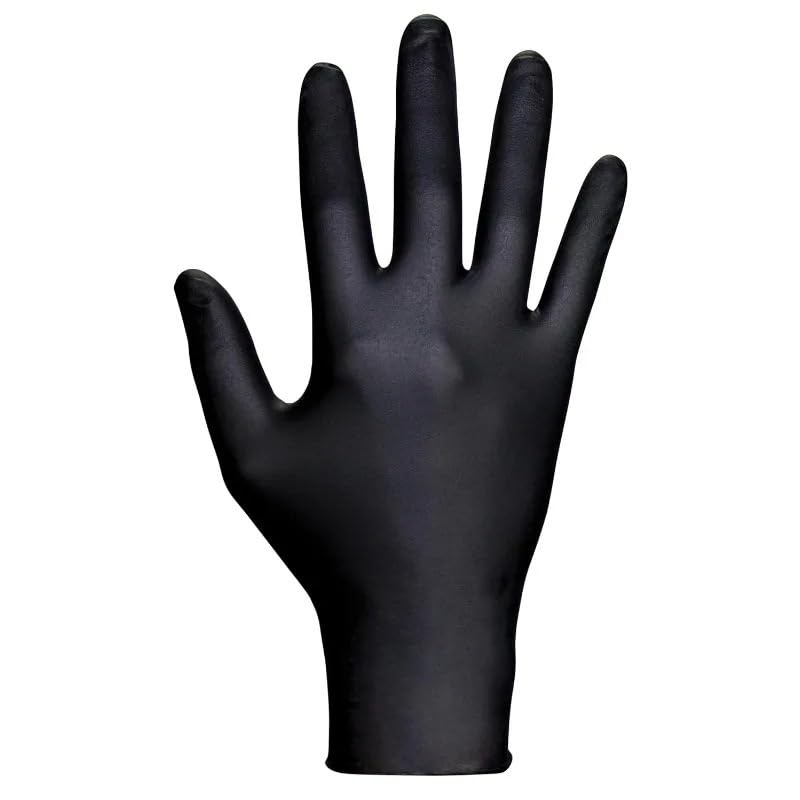 Guanti monouso in nitrile nero da 10-100 pezzi, senza lattice, in polvere, for la pulizia della cucina di casa, preparazione degli alimenti e l'uso in bagno, alta qualità(100pcs,L)