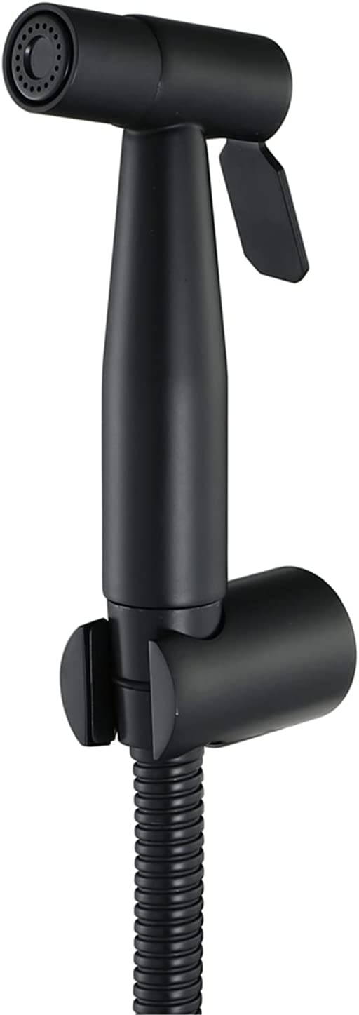Pulvérisateur de bidet portable pour hygiène personnelle, robinet mural en acier inoxydable pour nettoyage de salle de bain, autonettoyant et douche hygiénique (noir)