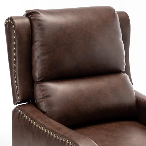 Sillón pushback reclinable piel marrón miniatura 6