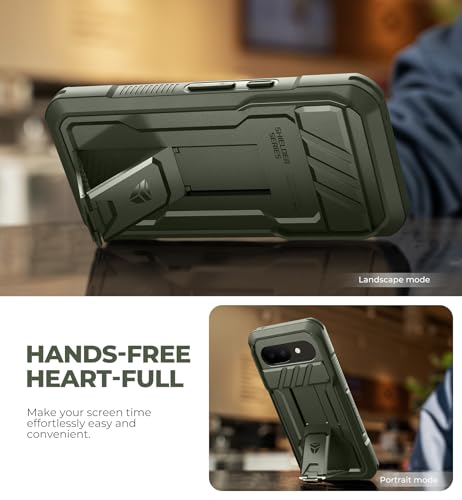 Dexnor for Google Pixel 10a Case with Slide Camera Cover & 2 Front Frames & Built-in Screen Protector & Kickstand, Full-Body Shockproof Protective Cover Heavy-Duty Rugged Bumper Cases - Green by Dexnor - Used condition - Image 4