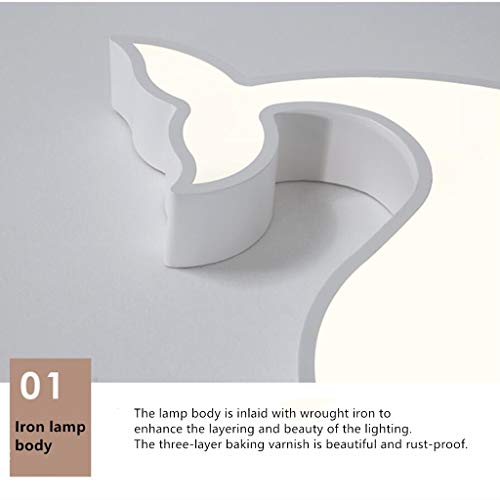 WJLL 24W Moderne LED plafonnier enfants baleine Lampe de plafond acrylique gradation télécommande lampe de dessin animé enfants chambre lampe de plafond[niveau d'énergie A ++],Blanc – vue 6