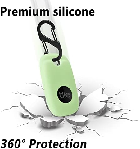 Geiomoo Silicone Cover Compatible with Tile Pro 2022, Protective Case with Carabiner (Fluorescent Green)
