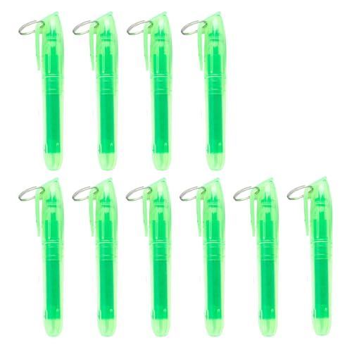10Pcs Colorful Highlighter with Metal Round Keyring Obliqued Tip Marker Pen Quick Dry for Scrapbooking Calendar Journal