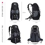 Bseash 50L Hiking Backpack, Water Resistant Lightweight Outdoor Sport Daypack Travel Bag for Camping Climbing Skiing Cycling (Black - No Shoe Compartment) - Image 2
