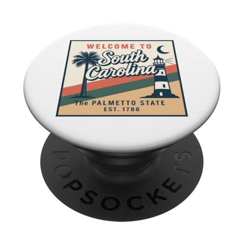 Vintage South Carolina Graphic Men Women South Carolina PopSockets Adhesive PopGrip