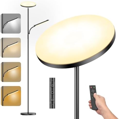 Lampadaire LED Dimmable, 42W/4000LM Lampadaire sur Pied Salon ave...