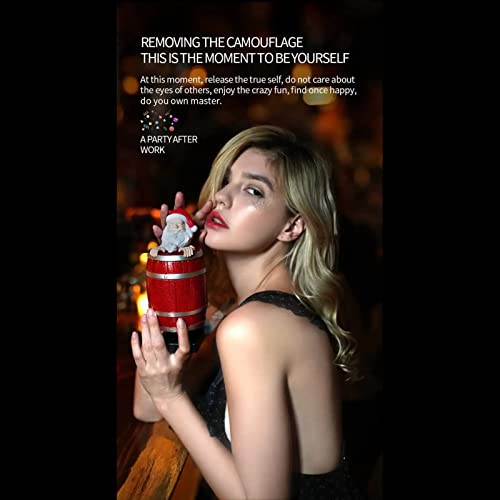 Zigarettenspender Weihnachtsmann Lustig Zigarettenspender für Herren, Pop up Holzfass Zigarettenschachtel für 10 Zigaretten, Weihnachtsmann Figur, Streichspielzeug Geschenk für Mann