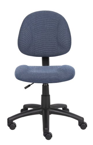 Boss Office Products Perfect Posture Delux Fabric Task Chair Without Arms In Blue #TOP4