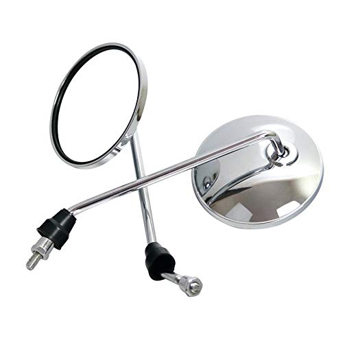 Retroviseur Moto Vue arrière de la Moto Miroir vélo électrique rétroviseur Miroir Miroir latéral cyclomoteur 8mm Rond Retro Moto