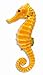 Handpainted Seahorse Wall Mount Decor Plaque 6" Yellow