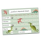 Cerise Publishing Dinosaurier-Belohnungstafel mit wiederverwendbaren Haken- und Schlaufen-Sternen