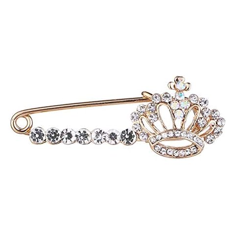 YOUYUZU Queen Crown Safety Brooches Pin Suit Sweater Scarves Scarf Brooch Jewelry for Women Cover