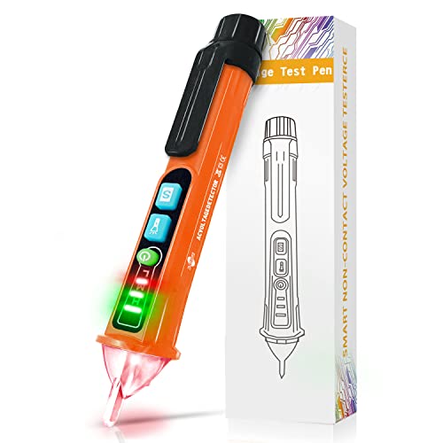 X-XIANQI Voltage Tester Non Contact Voltage Tester Voltage Detector,Circuit Tester Dual Range Electrical Tester Voltage Sniffer 12V-1000V/48V-1000V, Live Wire Tester with LED Flashlight, Buzzer