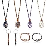 Matériaux De Qualité: Ces supports collier cristal sont en polyester et bois, fabrication soignée, légers et agréables à porter, le cordon collier pierre convient à une utilisation prolongée