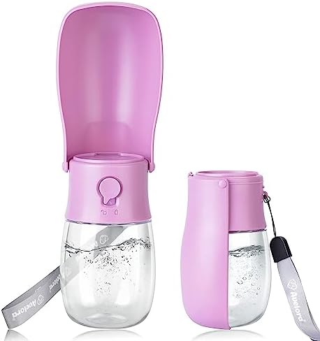 500ml Foldable Dog Water Bottle - Portable Pet Water Dispenser With Feeding Bowl