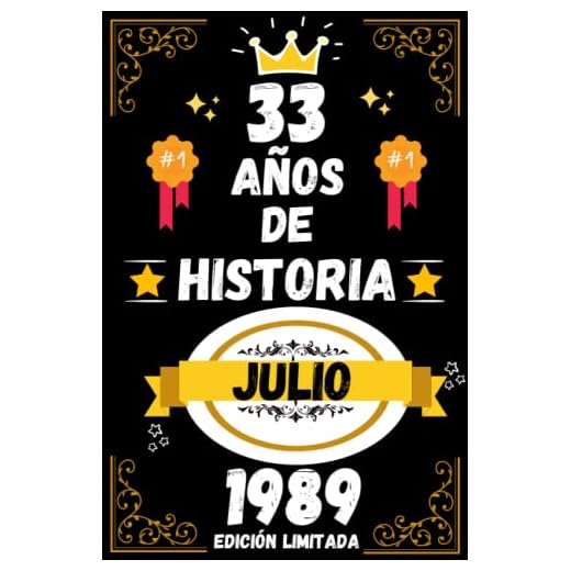 CUADERNO, 33 AÑOS DE HISTORIA JULIO 1989 EDICIÓN LIMITADA: Regalo de 33 cumpleaños para mujeres y hombres, ideas de 33 cumpleaños... un cumpleaños... ... regalo de 33 cumpleaños para él/ella.