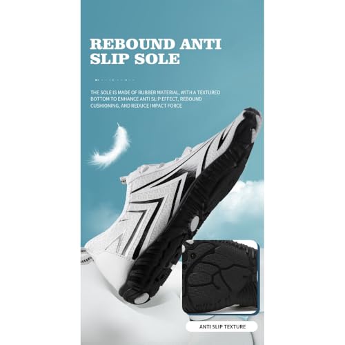 Men's Quick-Dry Water Shoes Non-Slip Aqua Shoes for Swimming Outdoor Fitness Lightweight Beach Shoes for River Trekking Breathable Training Shoes for Gym Running4