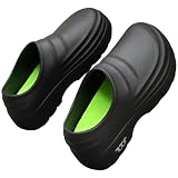 FmShi Women's EVA Solid Chef Shoes, Comfy Non Slip Slip On Work, Waterproof Comfort Closed Toe (Black,7)