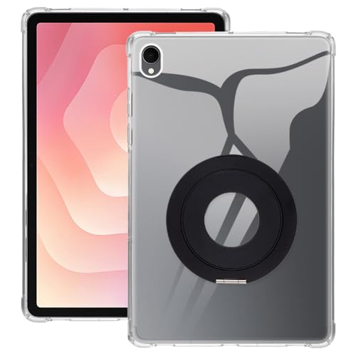 Coque Samsung Galaxy Tab S11 avec support bureau antichoc transparent noir