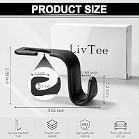 LivTee Car Seat Headrest Hook, Auto Seat Hook Hangers Storage Organizer Interior Accessories for Purse Coats Umbrellas Grocery Bags Handbag, 4-Pack — image 3
