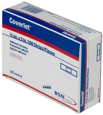 Coverlet Fabric Adhesive Bandage Strip 3/4" x 3" [Box of 100]