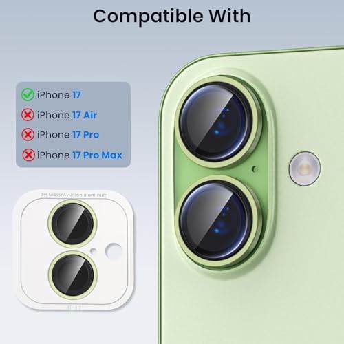 Image of Lensarmor Compatible With Sage iPhone 17 Camera Lens Protector - 9H Tempered Glass, Scratch Resistant, Flash-Friendly Premium Lens Cover