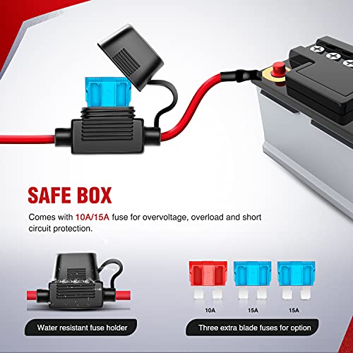 Nilight 16AWG LED Light Bar Wiring Harness Kit 2 Leads 12V On/Off 5 Pin Rocker Switch Power Relay Blade Fuse for Jeep Boat Trucks by Nilight - Image 4